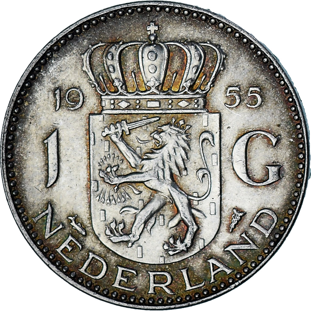 Coin, Netherlands, Juliana, Gulden, 1955, Utrecht, , Silver, KM:184