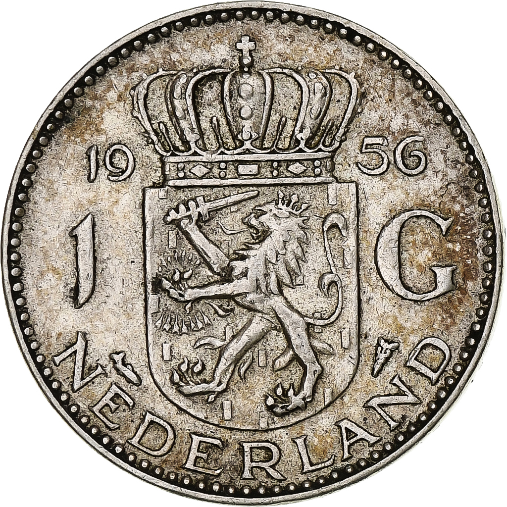 Coin, Netherlands, Juliana, Gulden, 1956, , Silver, KM:184
