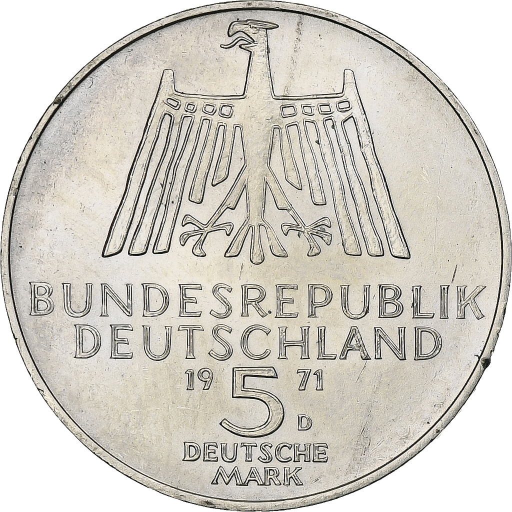 GERMANY - FEDERAL REPUBLIC, 5 Mark, 500th Anniversary - Birth of Albrecht D