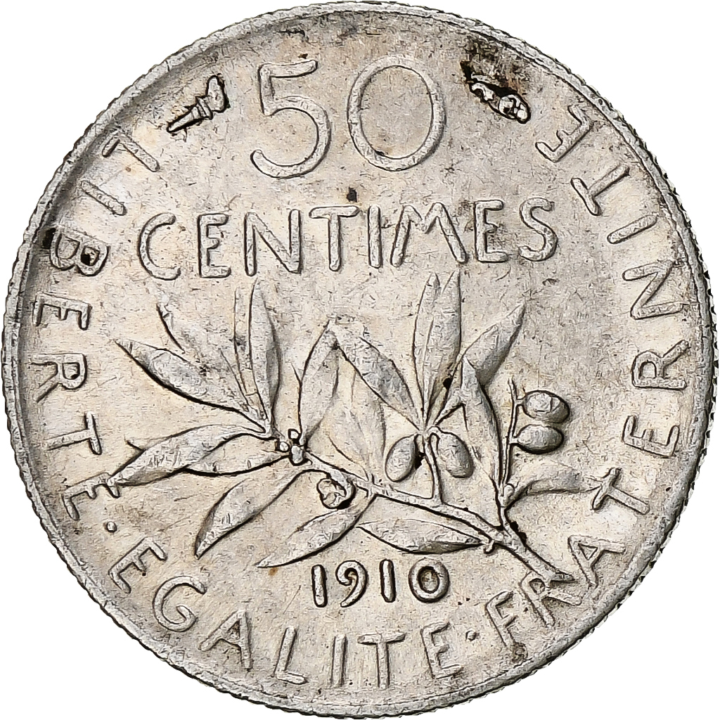 France, 50 Centimes, Semeuse, 1910, Paris, Silver, , Gadoury:420