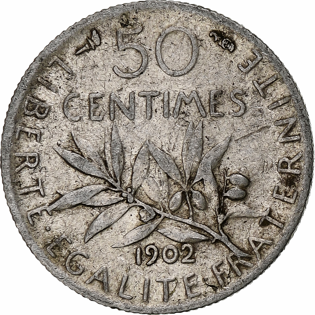 Coin, France, Semeuse, 50 Centimes, 1902, Paris, , Silver, KM:854