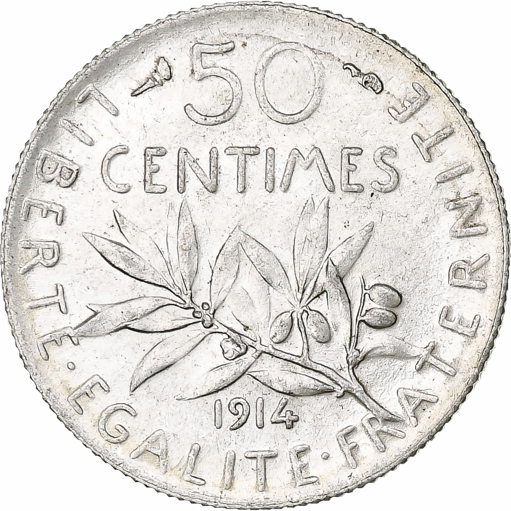 France, 50 Centimes, Semeuse, 1914, Paris, Silver, , Gadoury:420