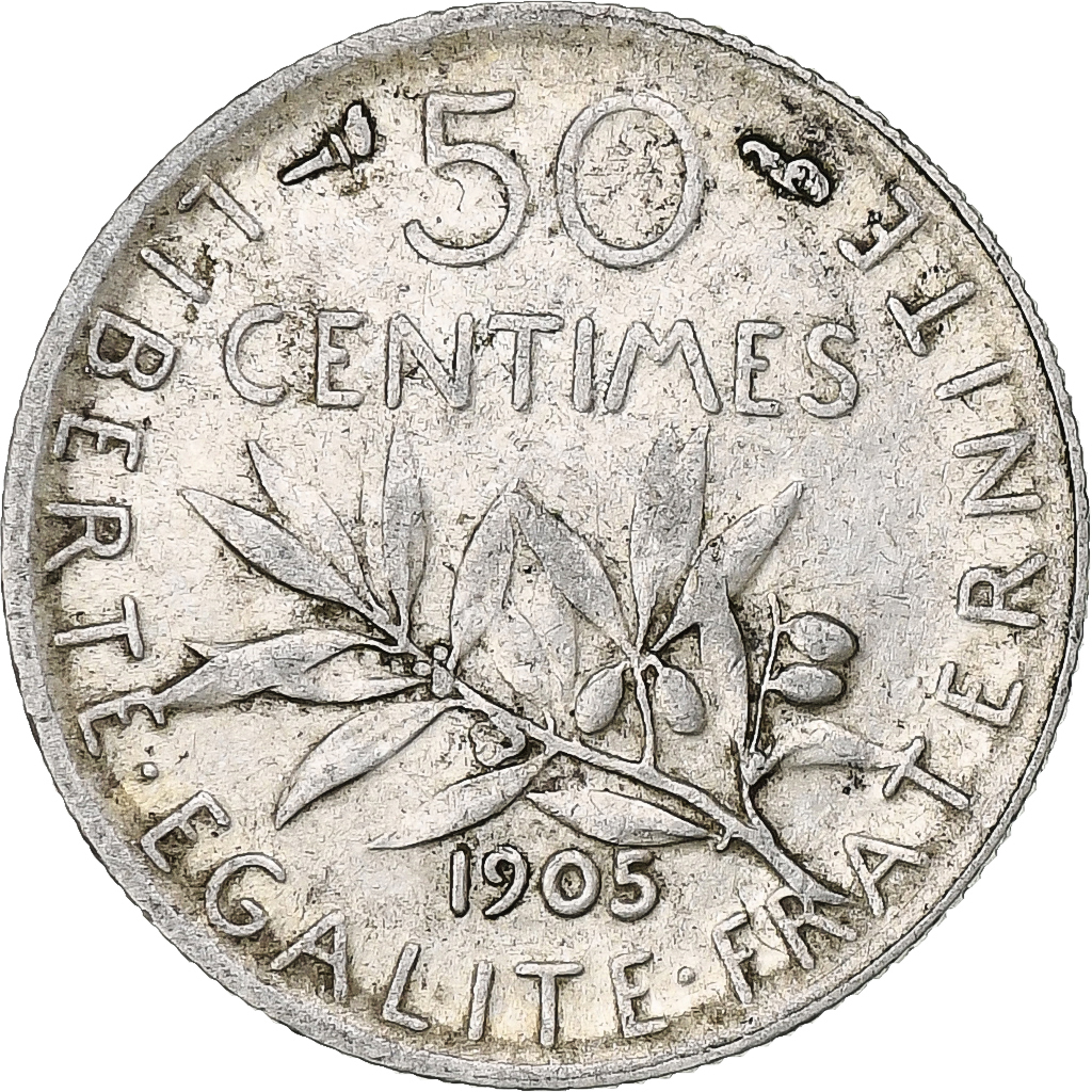 Coin, France, Semeuse, 50 Centimes, 1905, Paris, , Silver, KM:854