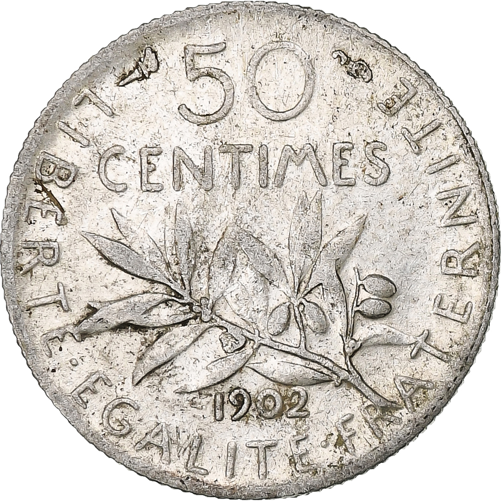 Coin, France, Semeuse, 50 Centimes, 1902, Paris, , Silver, KM:854