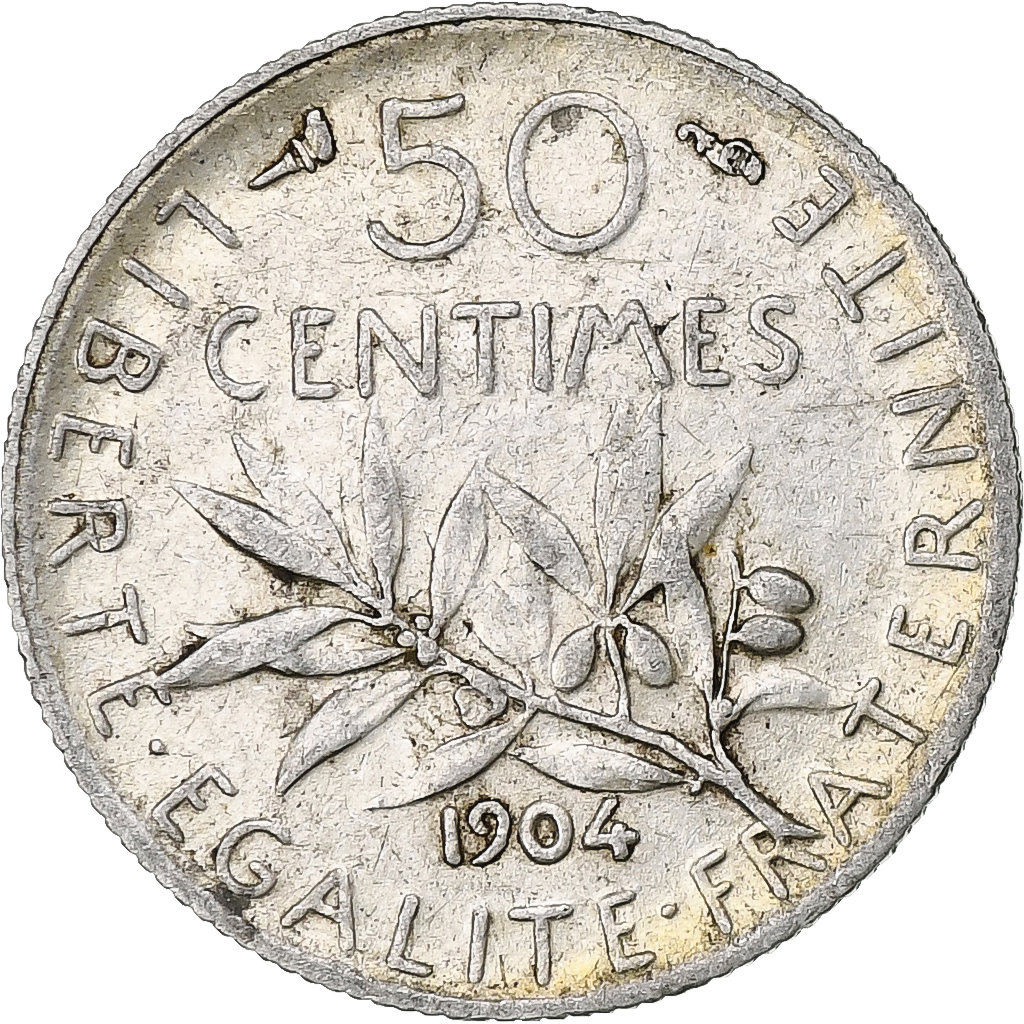 Coin, France, Semeuse, 50 Centimes, 1904, Paris, , Silver, KM:854