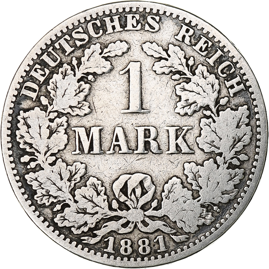GERMANY - EMPIRE, Wilhelm I, Mark, 1881, Berlin, Silver, , KM:7