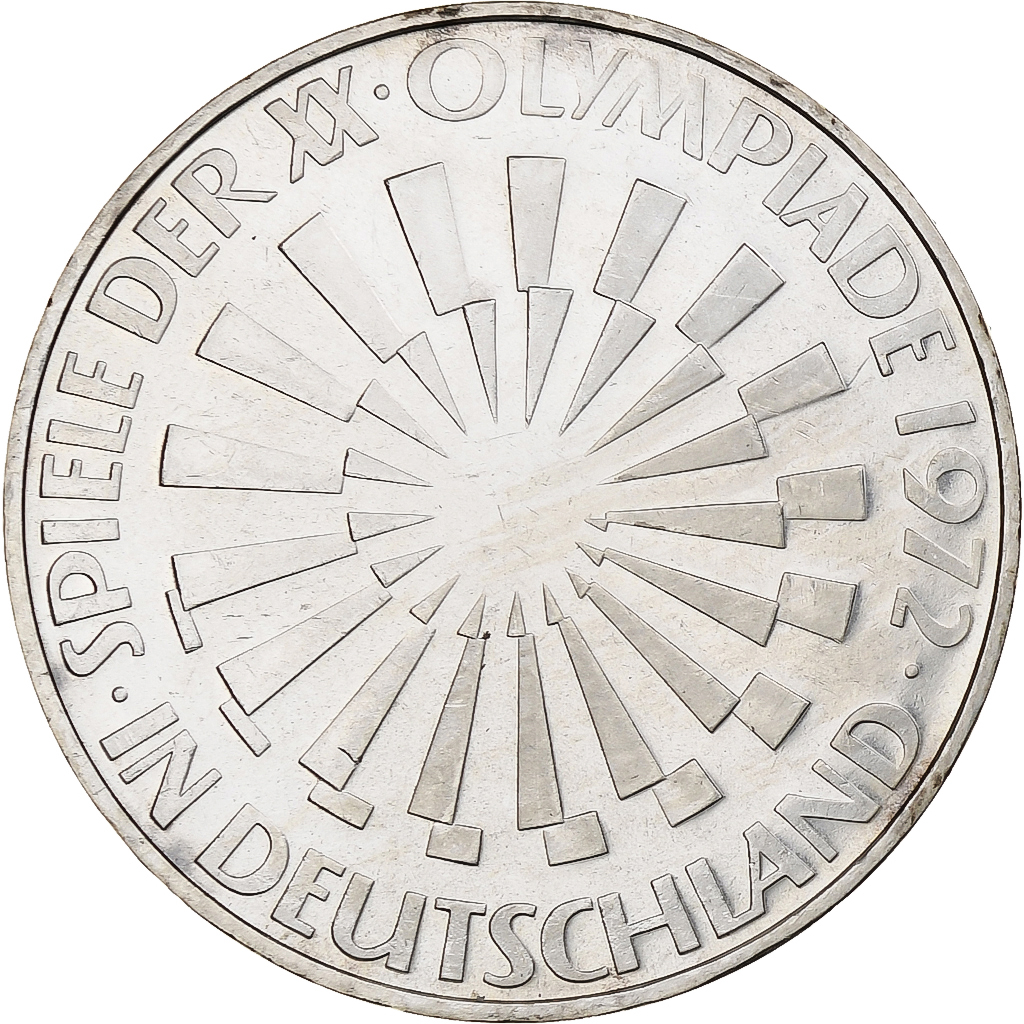 GERMANY - FEDERAL REPUBLIC, 10 Mark, 1972, Munich, Silver, , KM:134.1