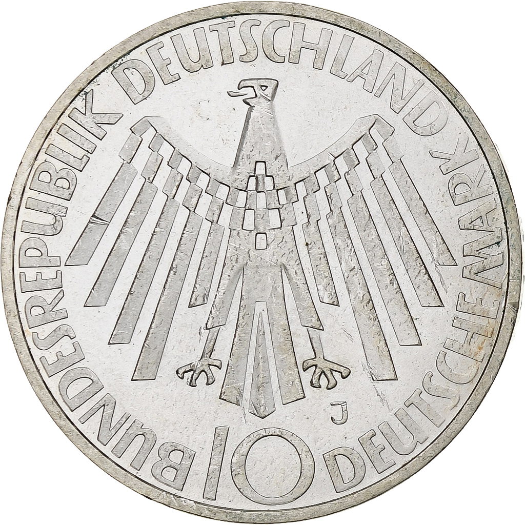 Coin, GERMANY - FEDERAL REPUBLIC, 10 Mark, 1972, Hambourg, Proof, 