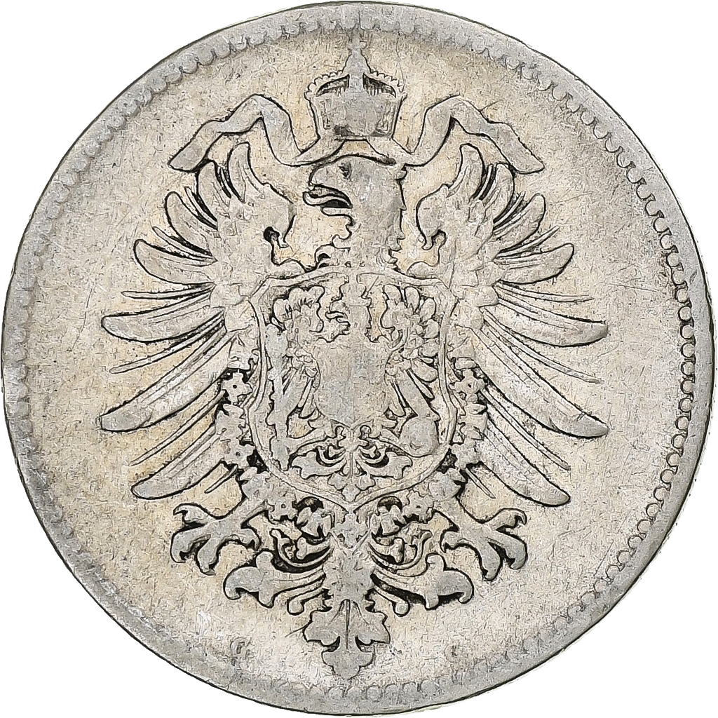 GERMANY - EMPIRE, Wilhelm I, Mark, 1885, Karlsruhe, Silver, , KM:7