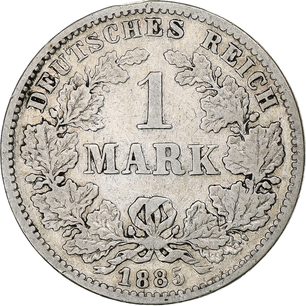 GERMANY - EMPIRE, Wilhelm I, Mark, 1885, Karlsruhe, Silver, , KM:7