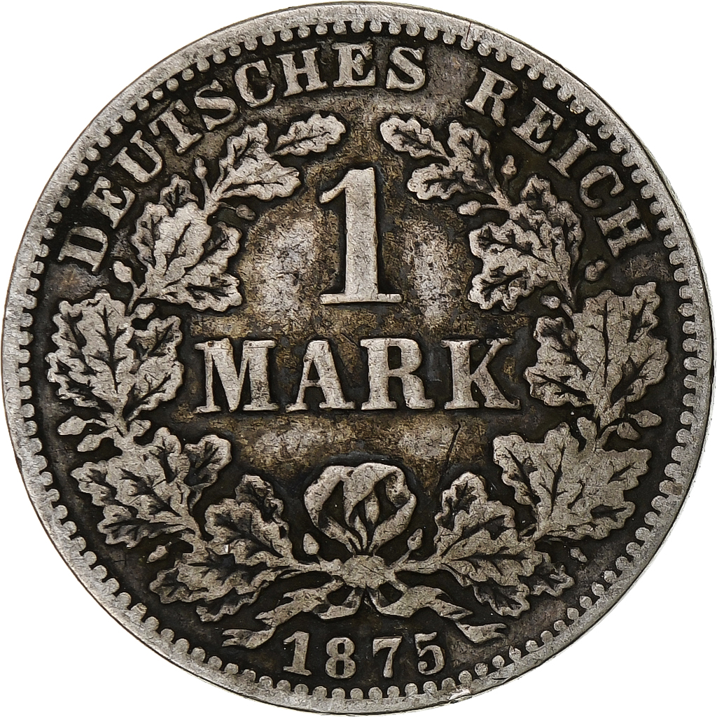 Coin, GERMANY - EMPIRE, Wilhelm I, Mark, 1875, Frankfurt, , Silver