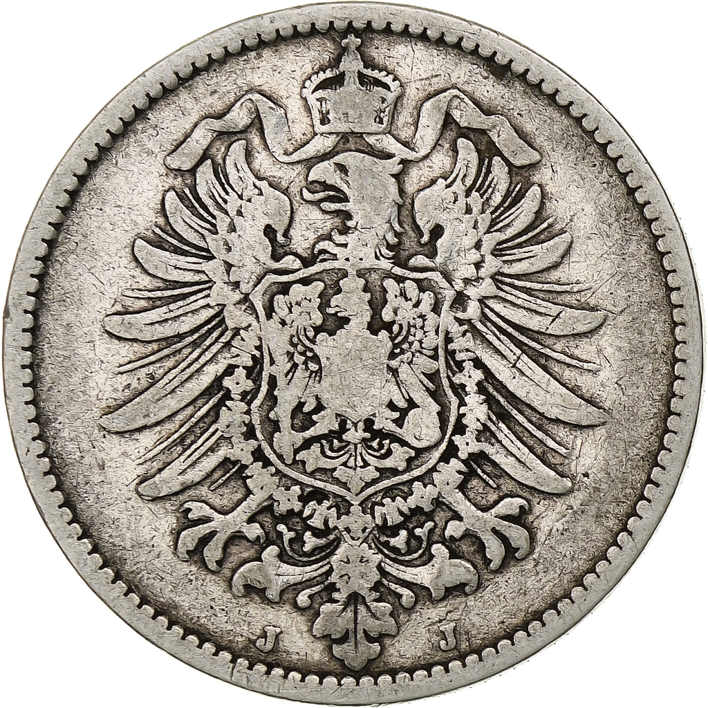 GERMANY - EMPIRE, Wilhelm I, Mark, 1881, Hambourg, Silver, , KM:7