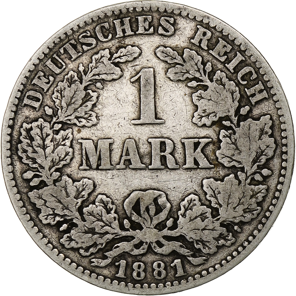 GERMANY - EMPIRE, Wilhelm I, Mark, 1881, Hambourg, Silver, , KM:7