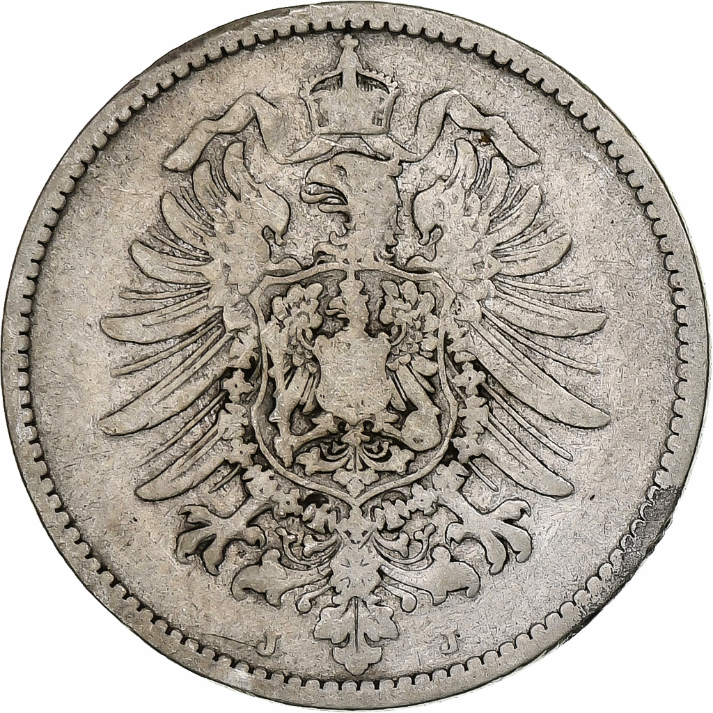 GERMANY - EMPIRE, Wilhelm I, Mark, 1881, Hambourg, Silver, , KM:7