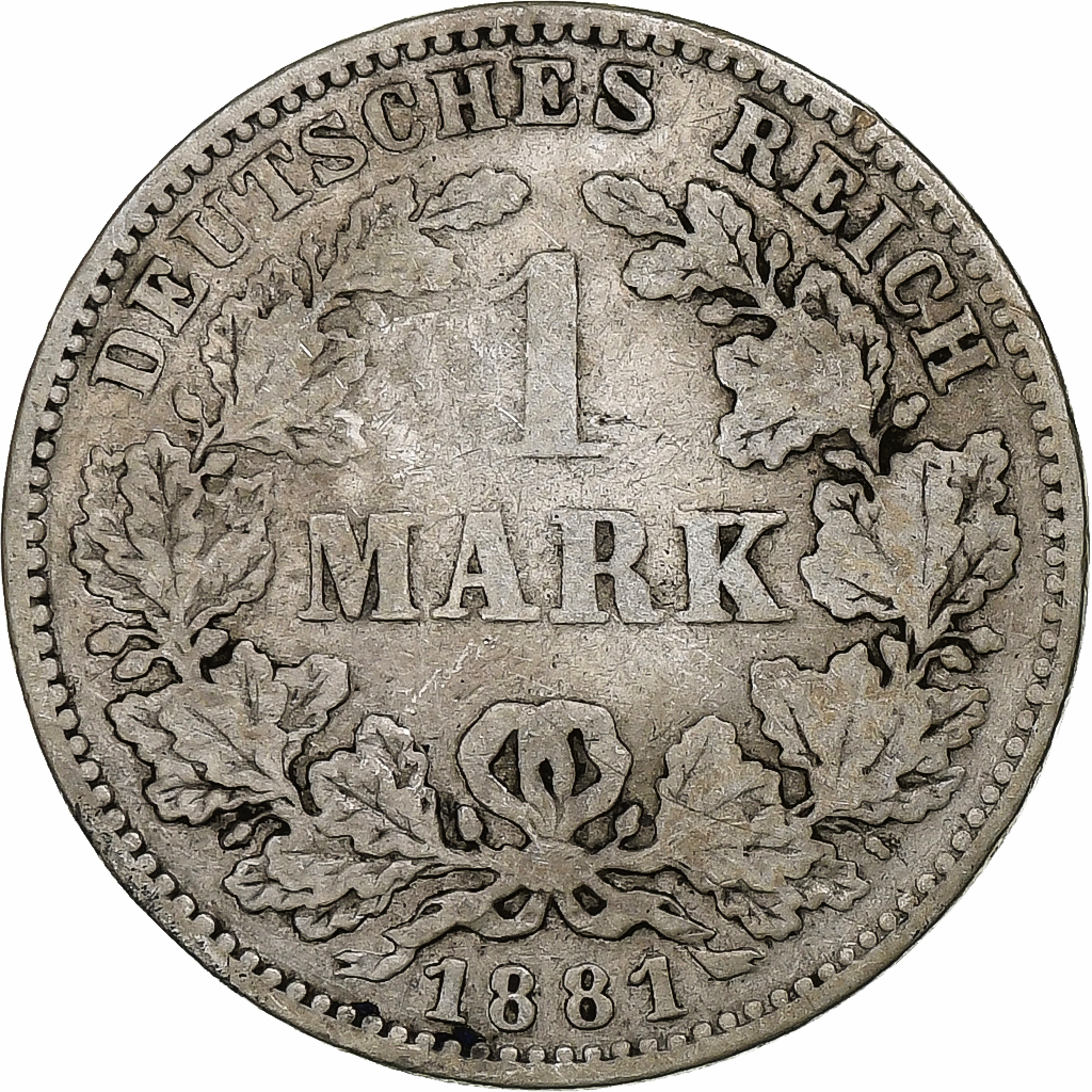 GERMANY - EMPIRE, Wilhelm I, Mark, 1881, Hambourg, Silver, , KM:7