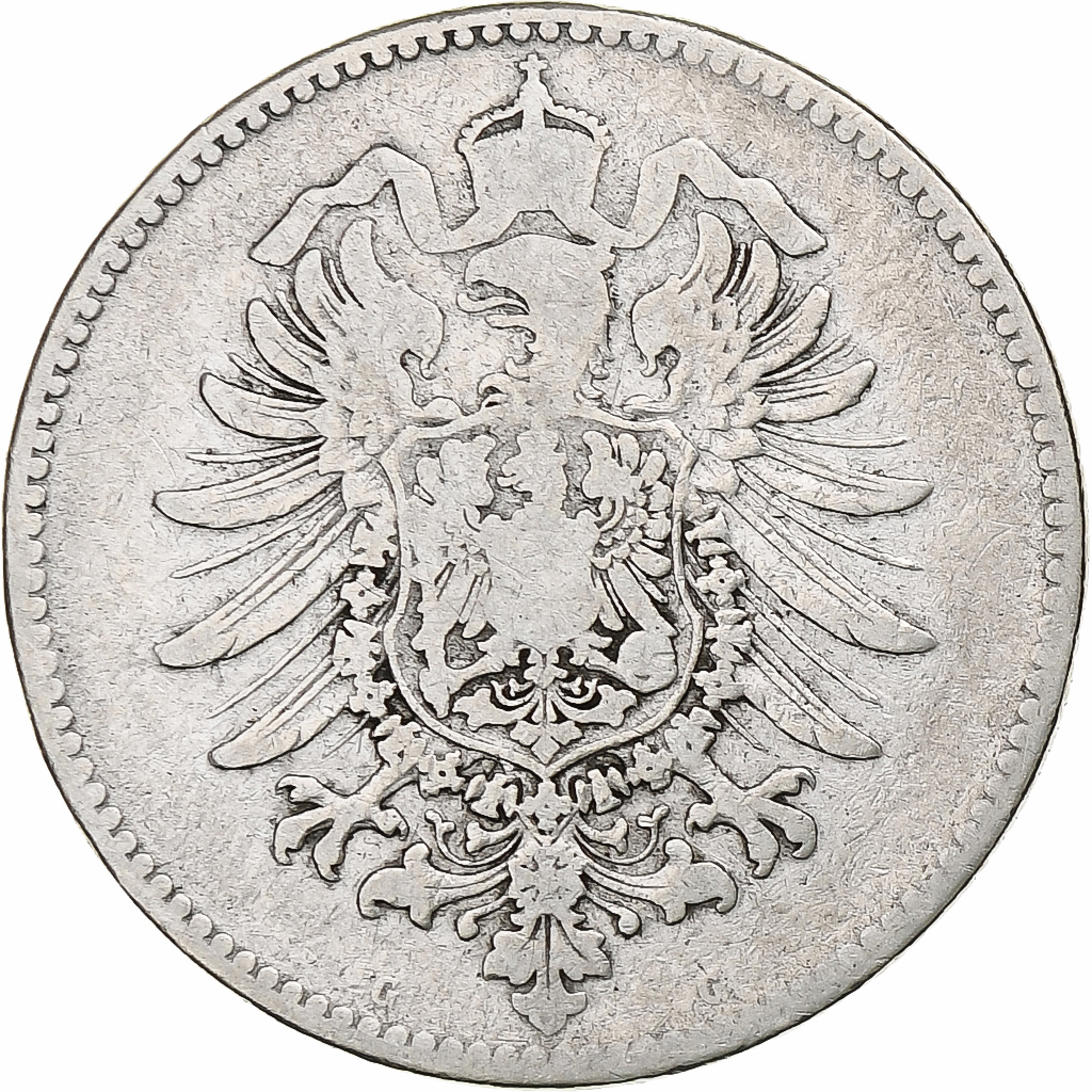Coin, GERMANY - EMPIRE, Wilhelm I, Mark, 1874, Karlsruhe, , Silver