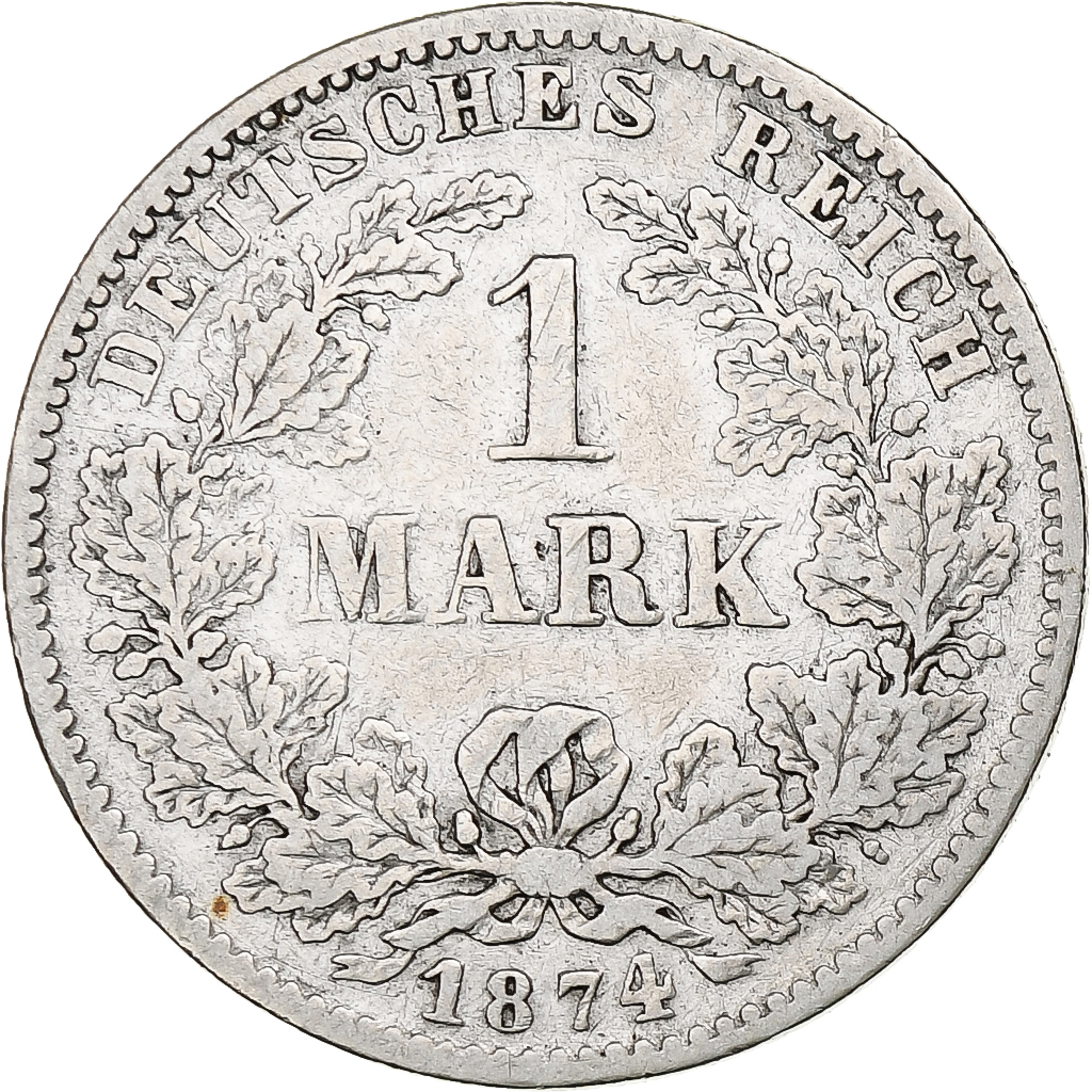 Coin, GERMANY - EMPIRE, Wilhelm I, Mark, 1874, Karlsruhe, , Silver