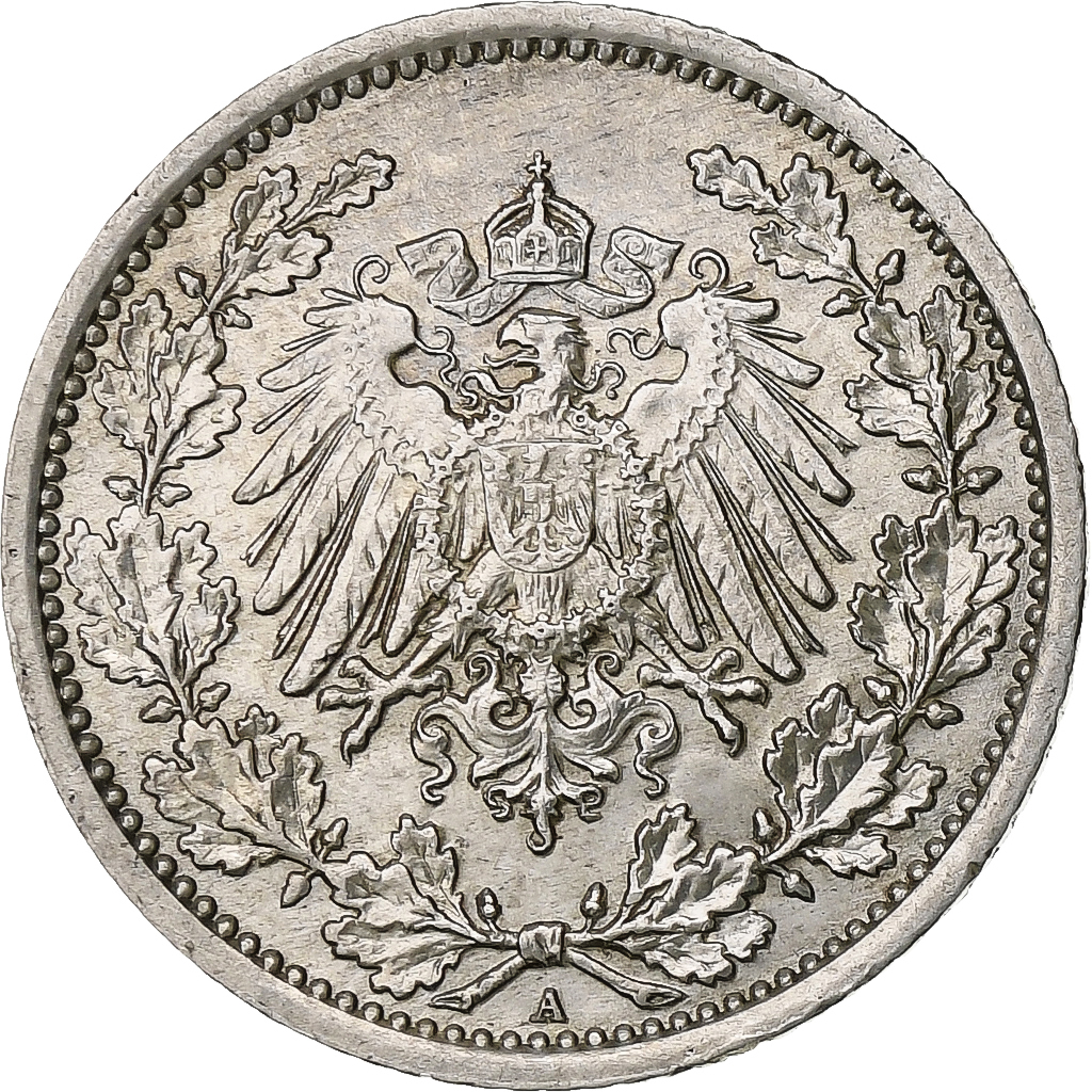 Coin, GERMANY - EMPIRE, 1/2 Mark, 1918, Berlin, , Silver, KM:17