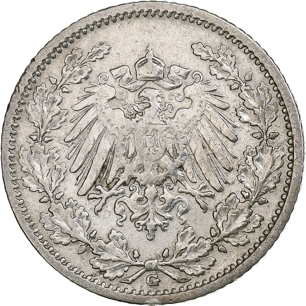 Coin, GERMANY - EMPIRE, 1/2 Mark, 1905, Karlsruhe, , Silver, KM:17