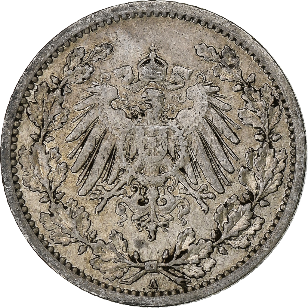GERMANY - EMPIRE, 1/2 Mark, 1906, Berlin, Silver, , KM:17