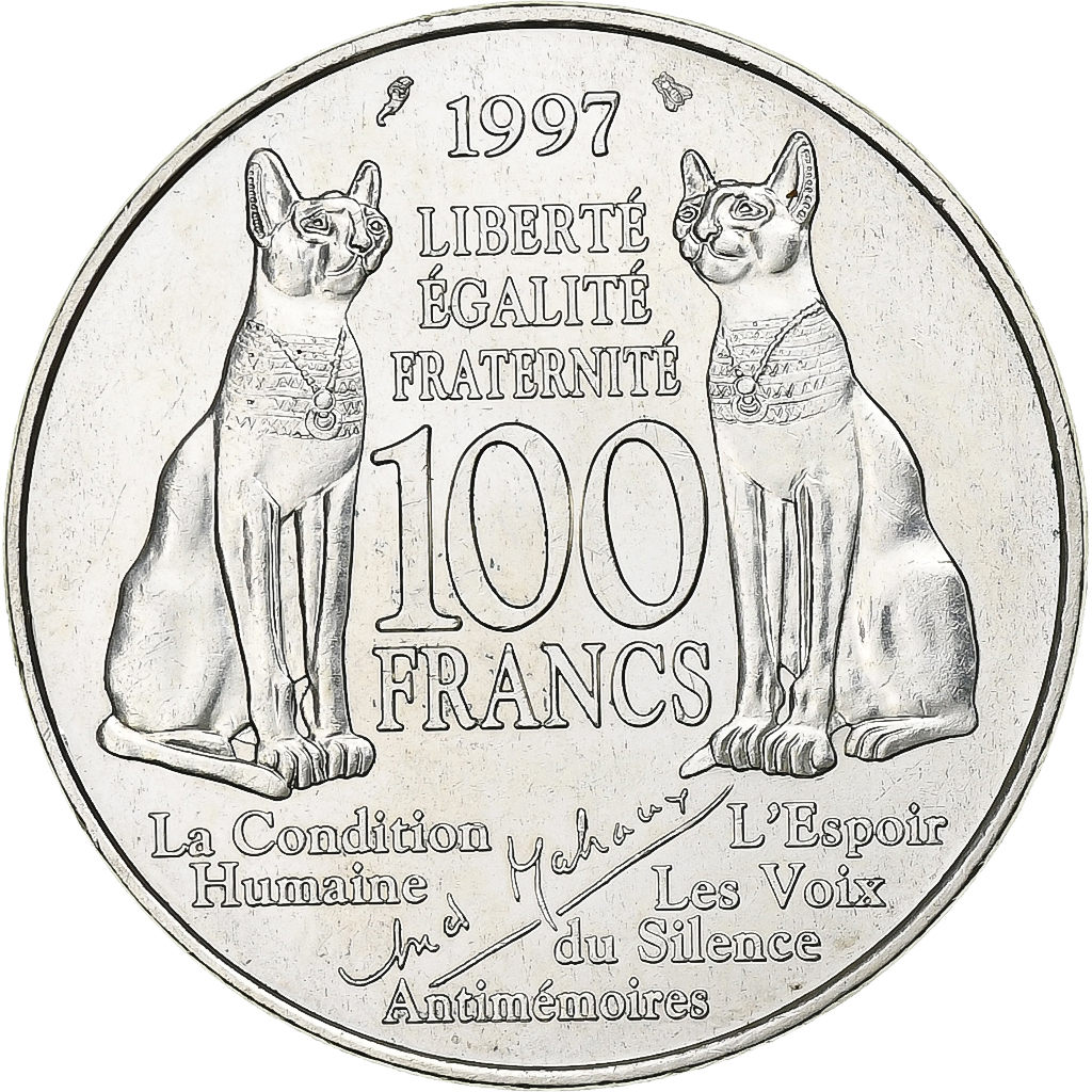 Coin, France, André Malraux, 100 Francs, 1997, Paris, , Silver