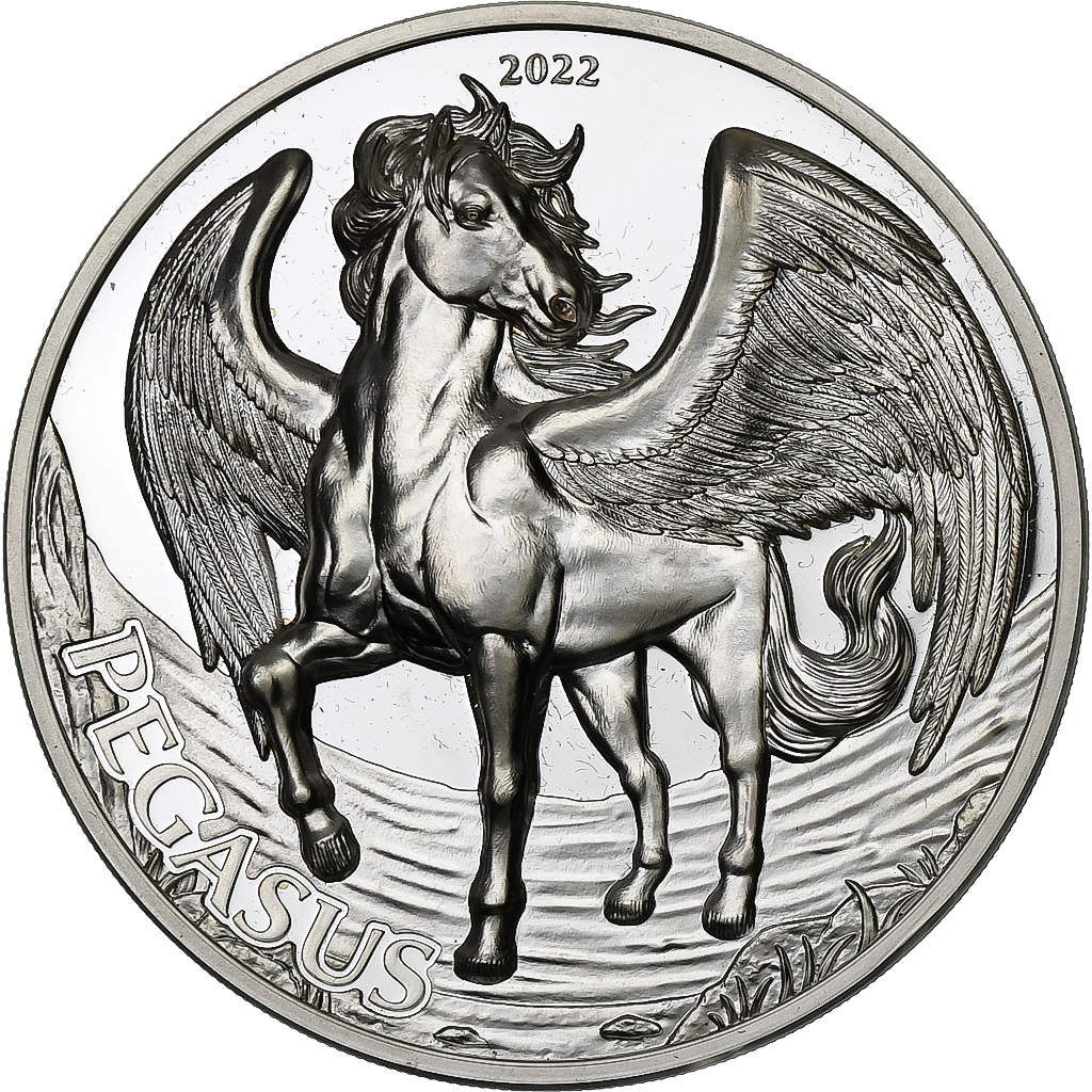 Tanzania, 1000 Shillings, Silver 1 Oz, PEGASUS Mythical Creatures, 2022,