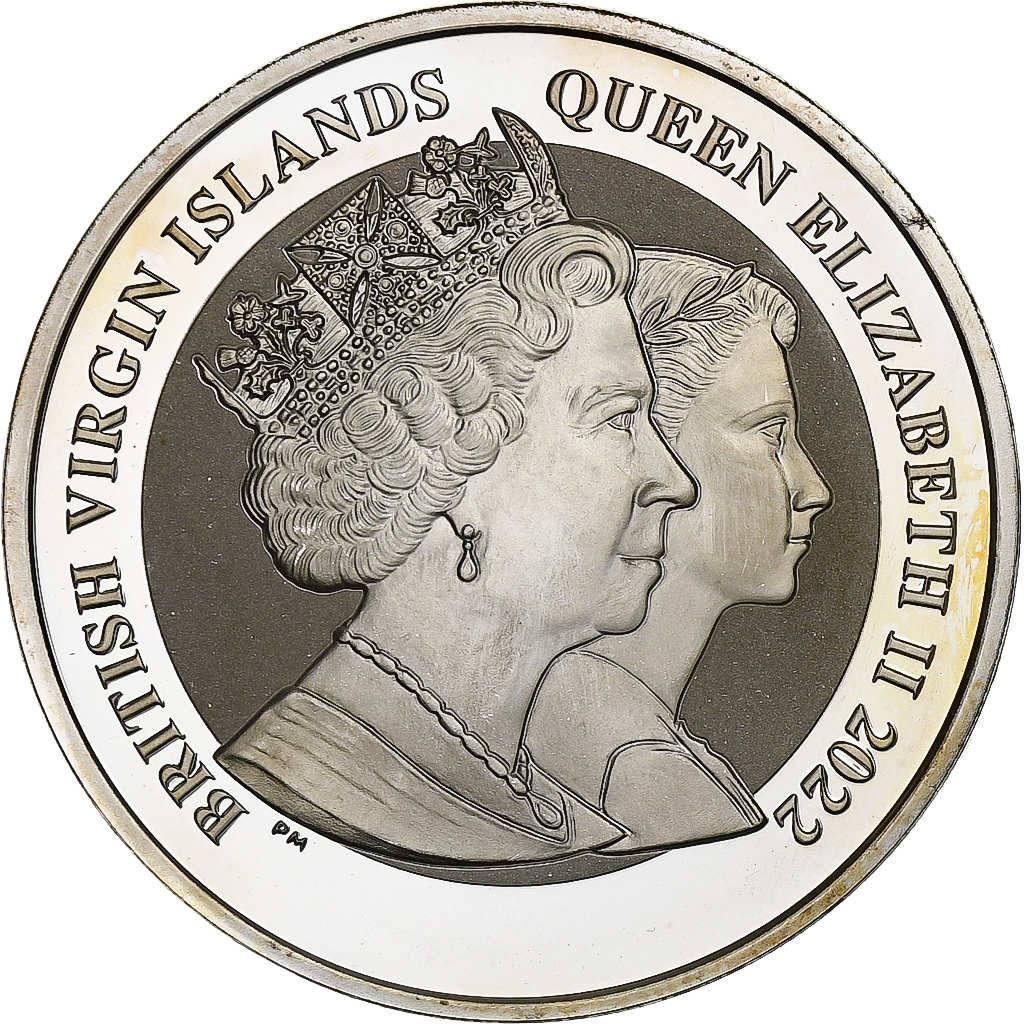 BRITISH VIRGIN ISLANDS, 1 Dollar, 1 Oz, life of Queen Elizabeth, 2022, Pobjoy