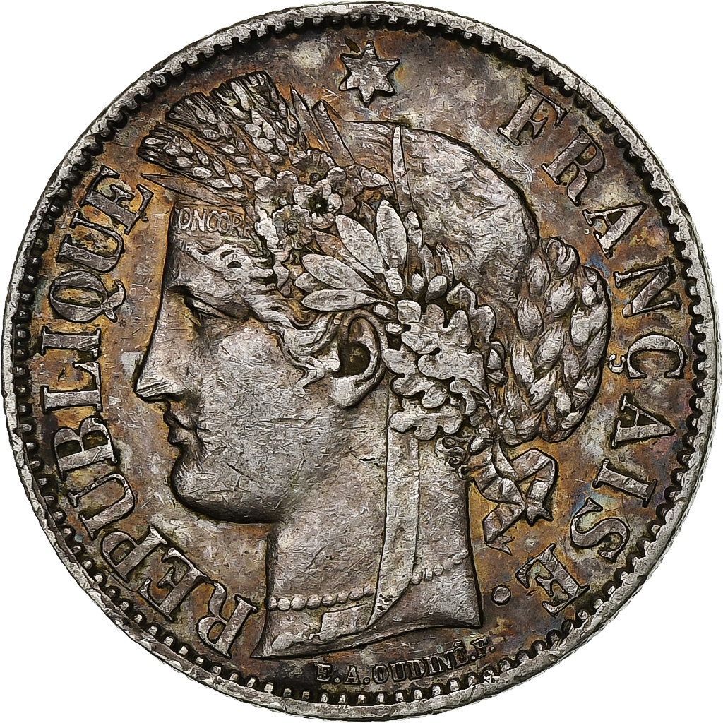 Coin, France, Cérès, 2 Francs, 1871, Paris, , Silver, KM:817.1
