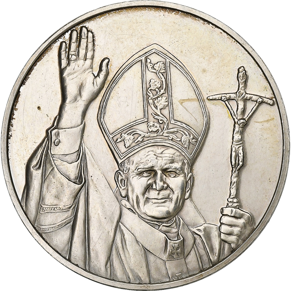 France, Medal, Commémoration de la visite en France du pape Jean-Paul II, 1980