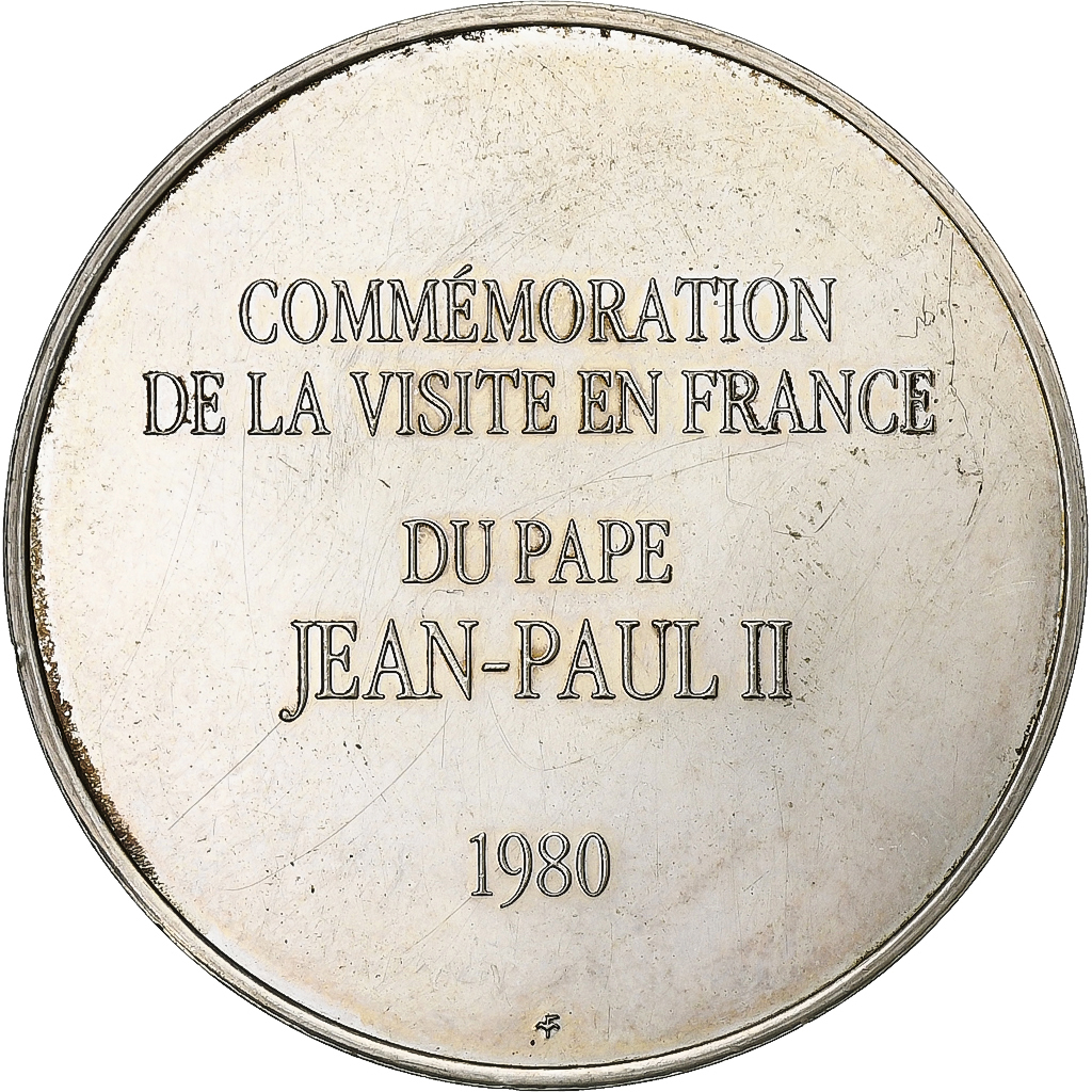 France, Medal, Commémoration de la visite en France du pape Jean-Paul II, 1980