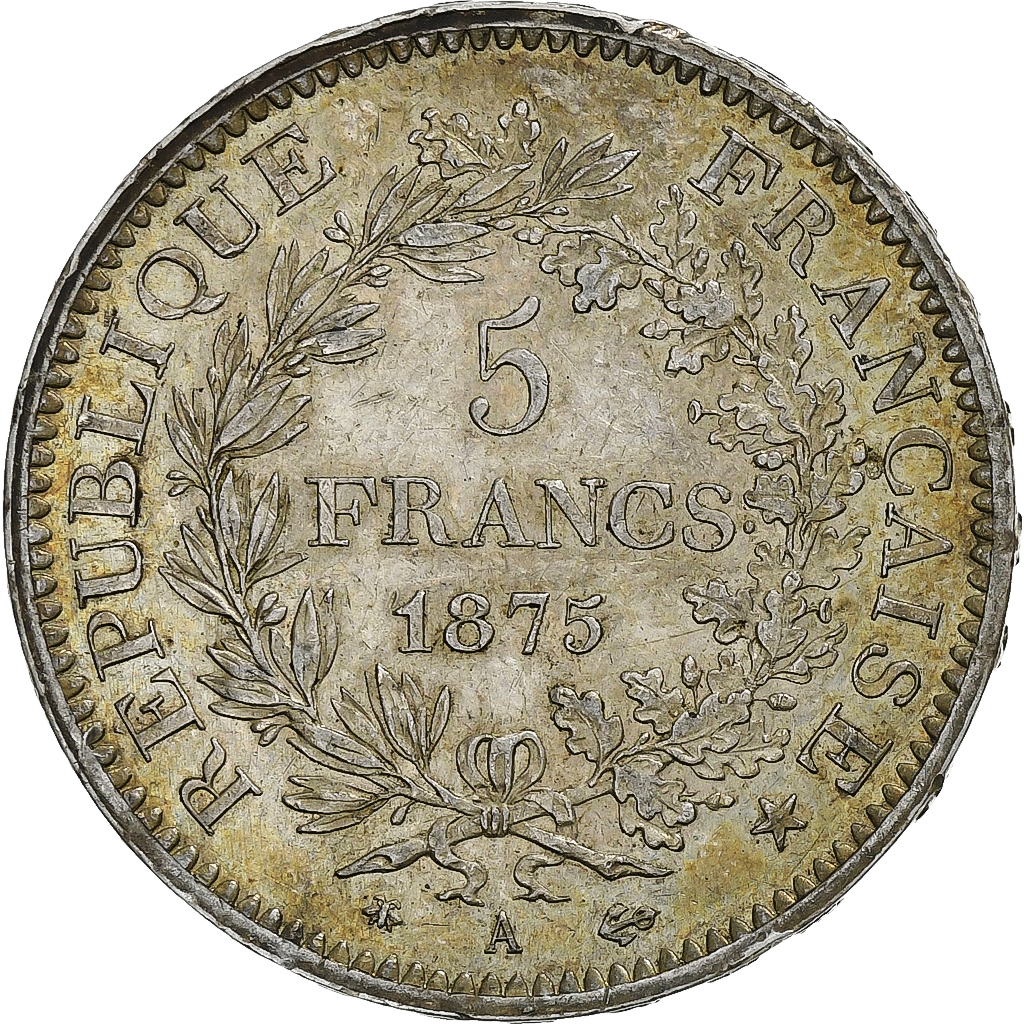 France, 5 Francs, Hercule, 1875, Paris, Silver, , Gadoury:745a