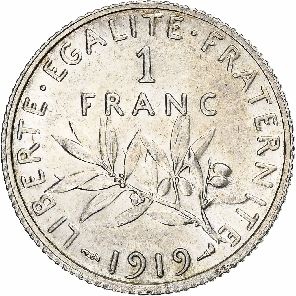 France, Franc, Semeuse, 1919, Paris, Silver, , Gadoury:467, KM:844.1