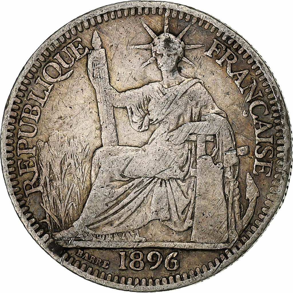 Coin, FRENCH INDO-CHINA, 10 Cents, 1896, Paris, Variety, , Silver