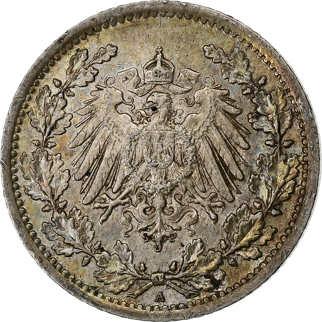 GERMANY - EMPIRE, 1/2 Mark, 1917, Berlin, , Silver, KM:17
