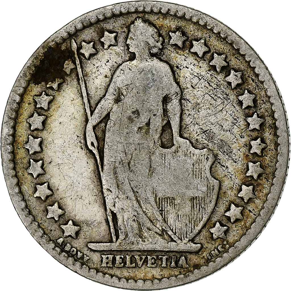 Switzerland, 1/2 Franc, 1900, Bern, Silver, VF