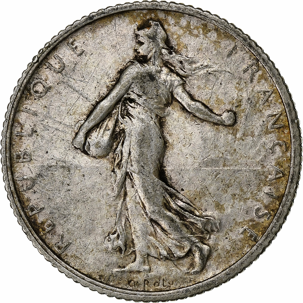 France, Semeuse, Franc, 1909, Paris, , Silver, KM:844.1, Gadoury:467
