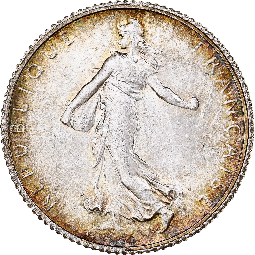 France, Semeuse, Franc, 1920, Paris, MS(60-62), Silver, KM:844.1, Gadoury:467
