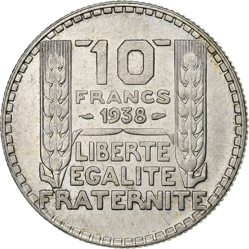 France, 10 Francs, Turin, 1938, Paris, Silver, , KM:878