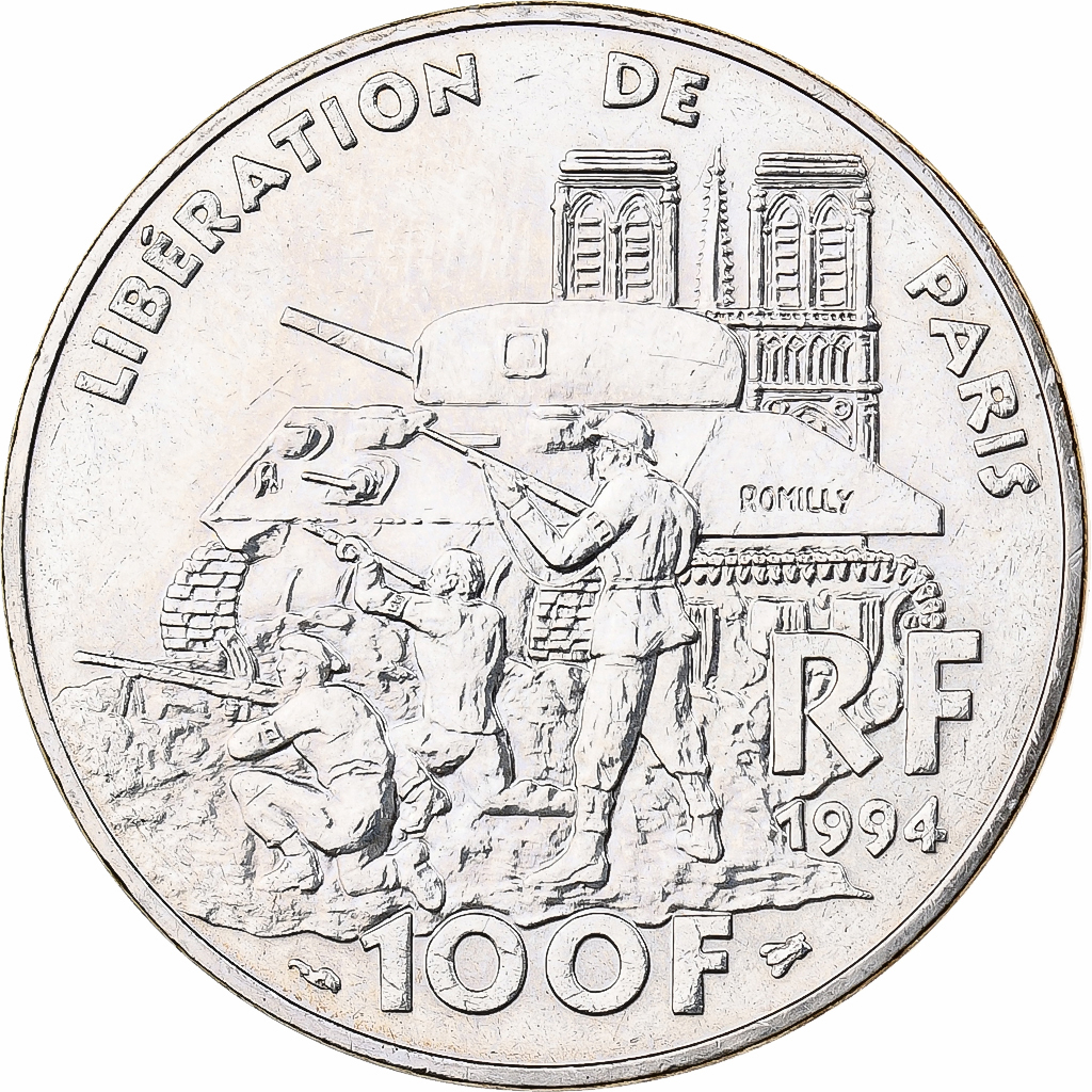 Coin, France, Libération de Paris, 100 Francs, 1994, , Silver