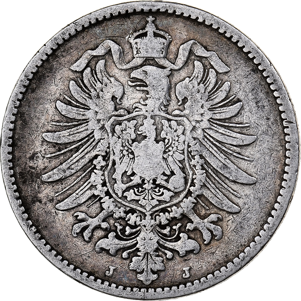 GERMANY - EMPIRE, Mark, 1885, Hambourg, KM #7, , Silver, 24, 5.42