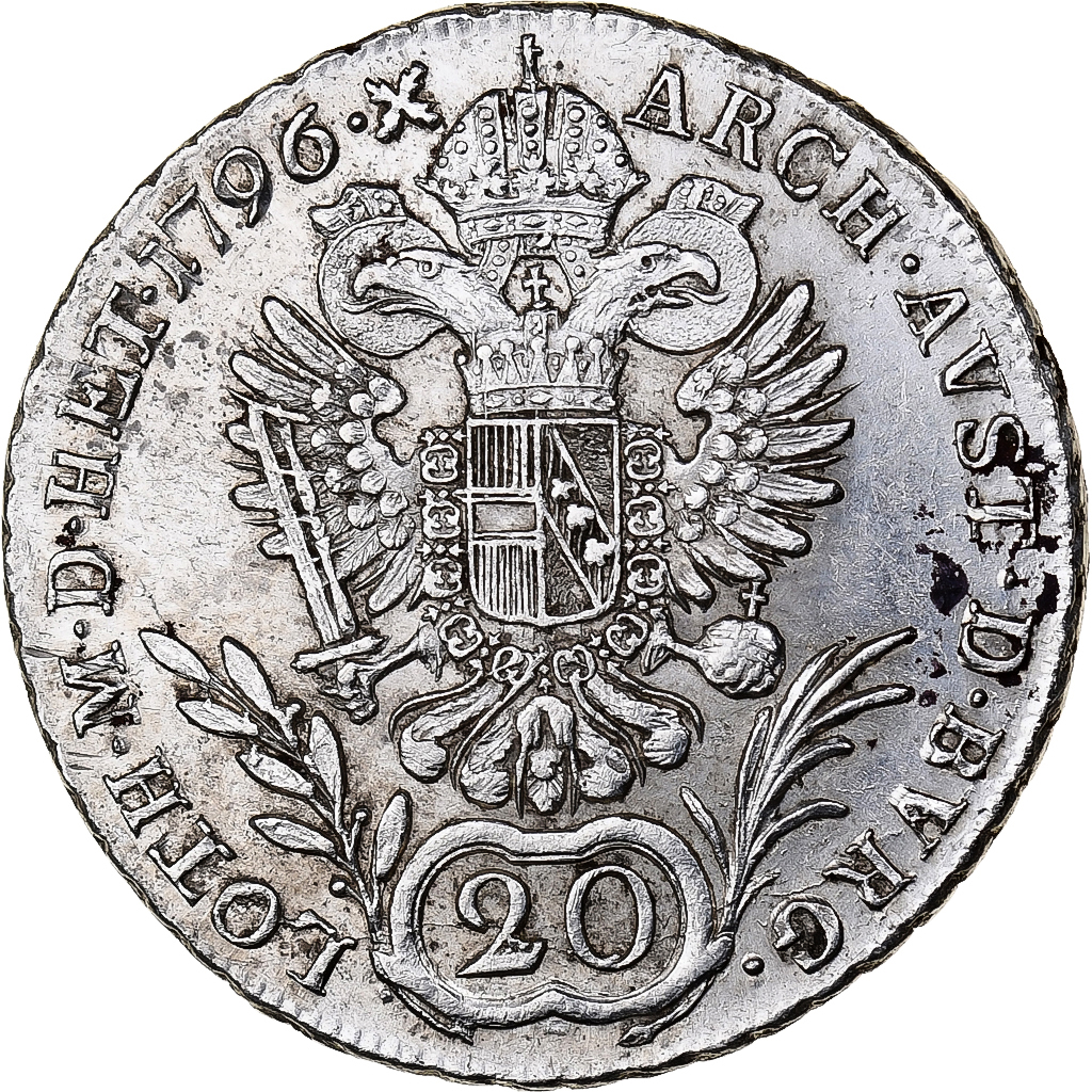 Austria, Francis  II, 20 Kreuzer, 1796, Silver, 