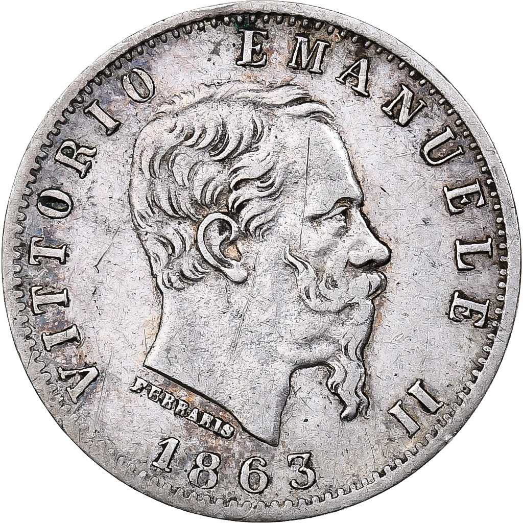 Italy, Vittorio Emanuele II, 20 Centesimi, 1863, Milan, Silver, 