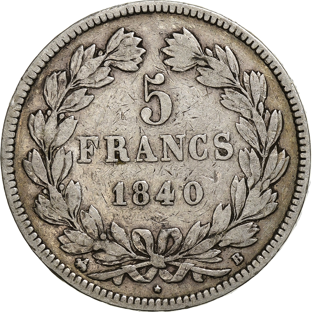 Coin, France, Louis-Philippe, 5 Francs, 1840, Rouen, , Silver