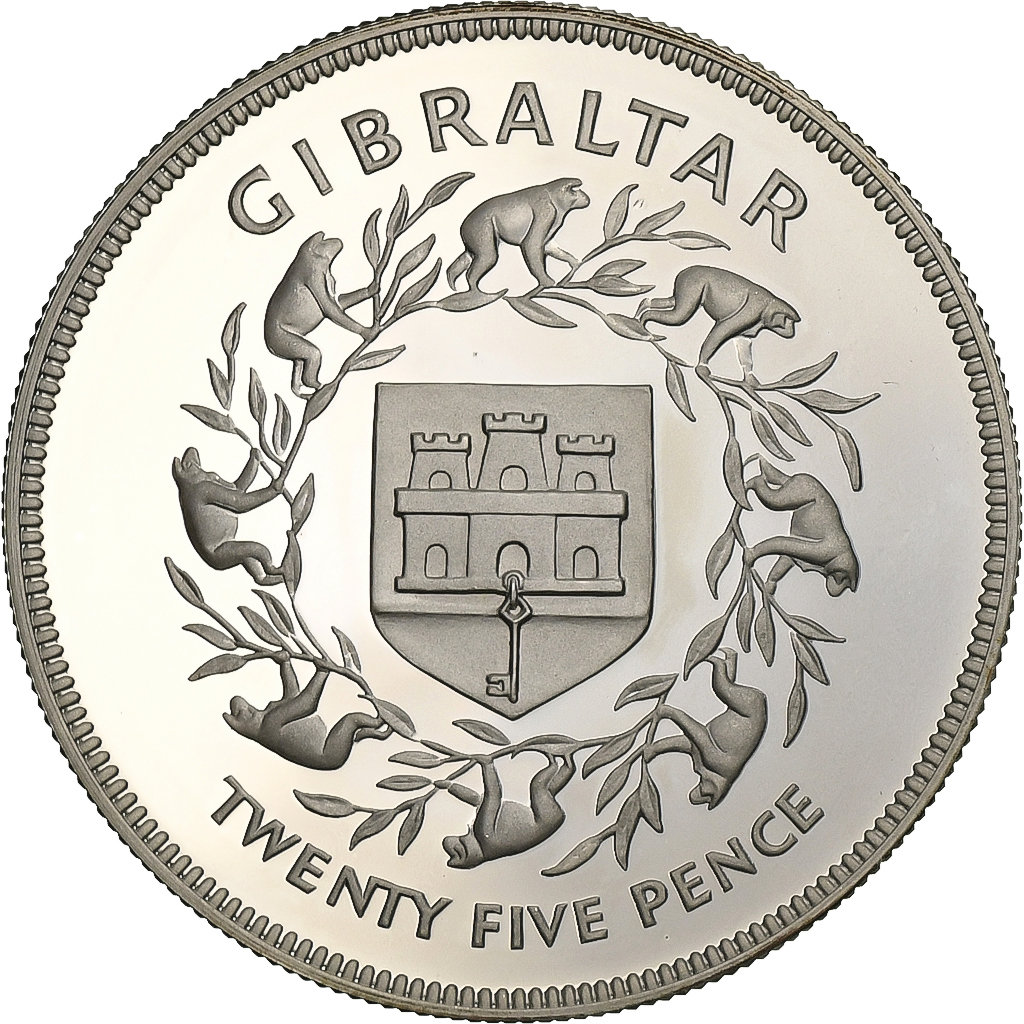 Coin, Gibraltar, Elizabeth II, 25 New Pence, 1977, Proof, , Silver