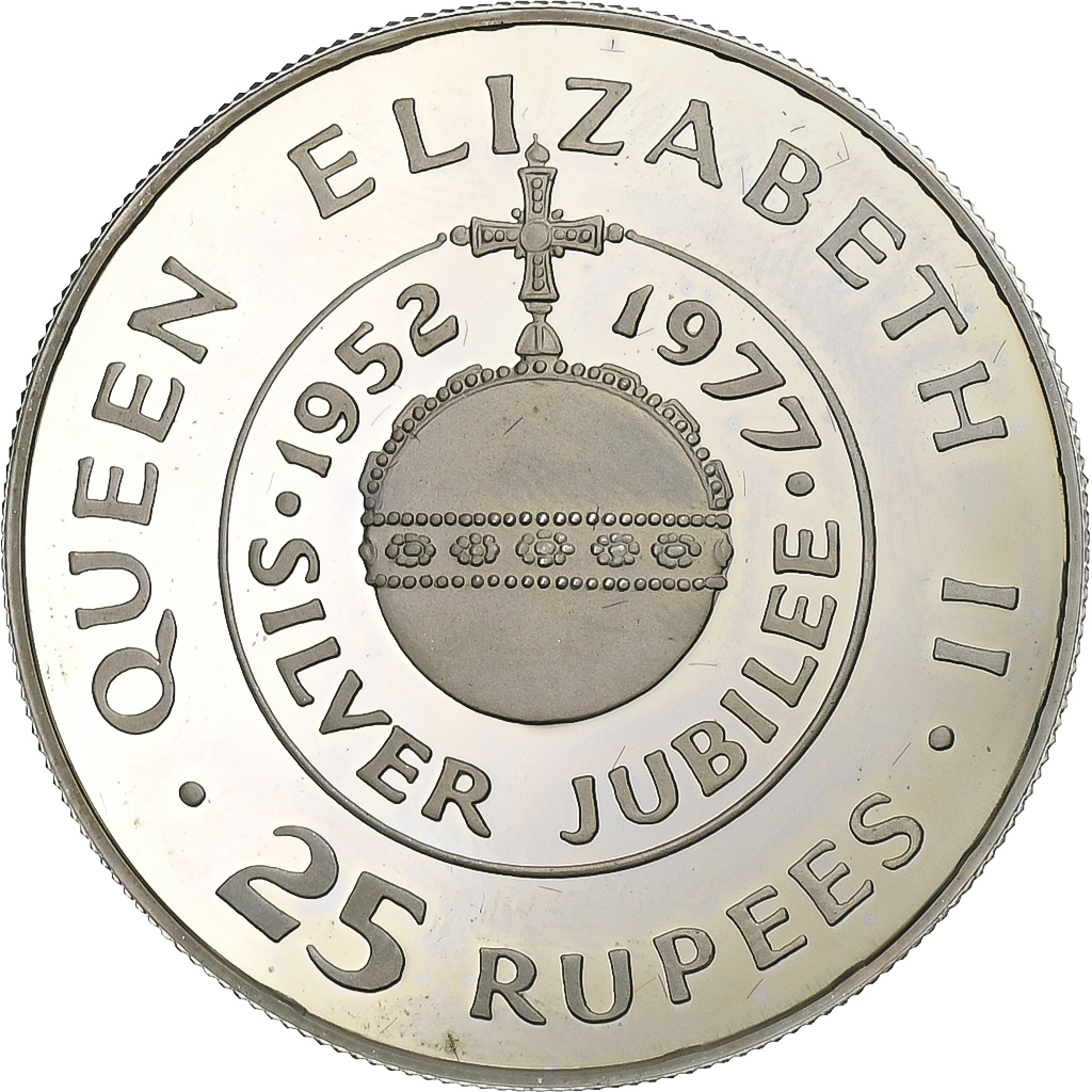 Coin, Seychelles, 25 Rupees, 1977, British Royal Mint, Proof, , Silver