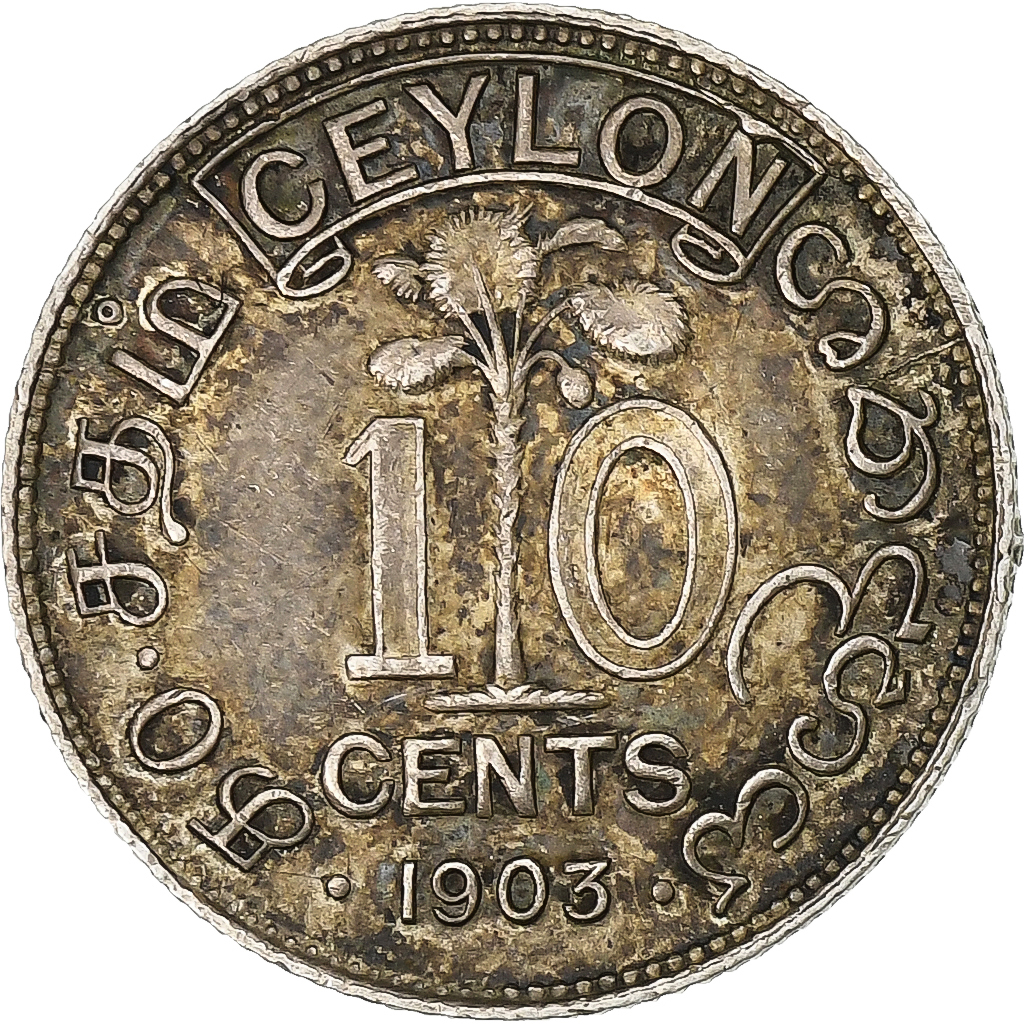 Ceylon, George V, 10 Cents, 1912, Silver, , KM:104