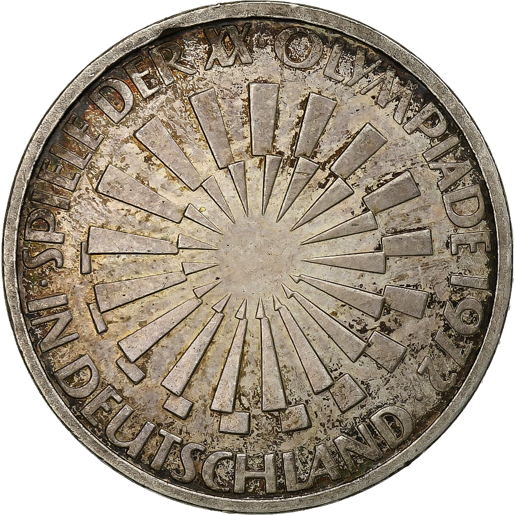 GERMANY - FEDERAL REPUBLIC, 10 Mark, 1972, Stuttgart, Silver, , KM:130