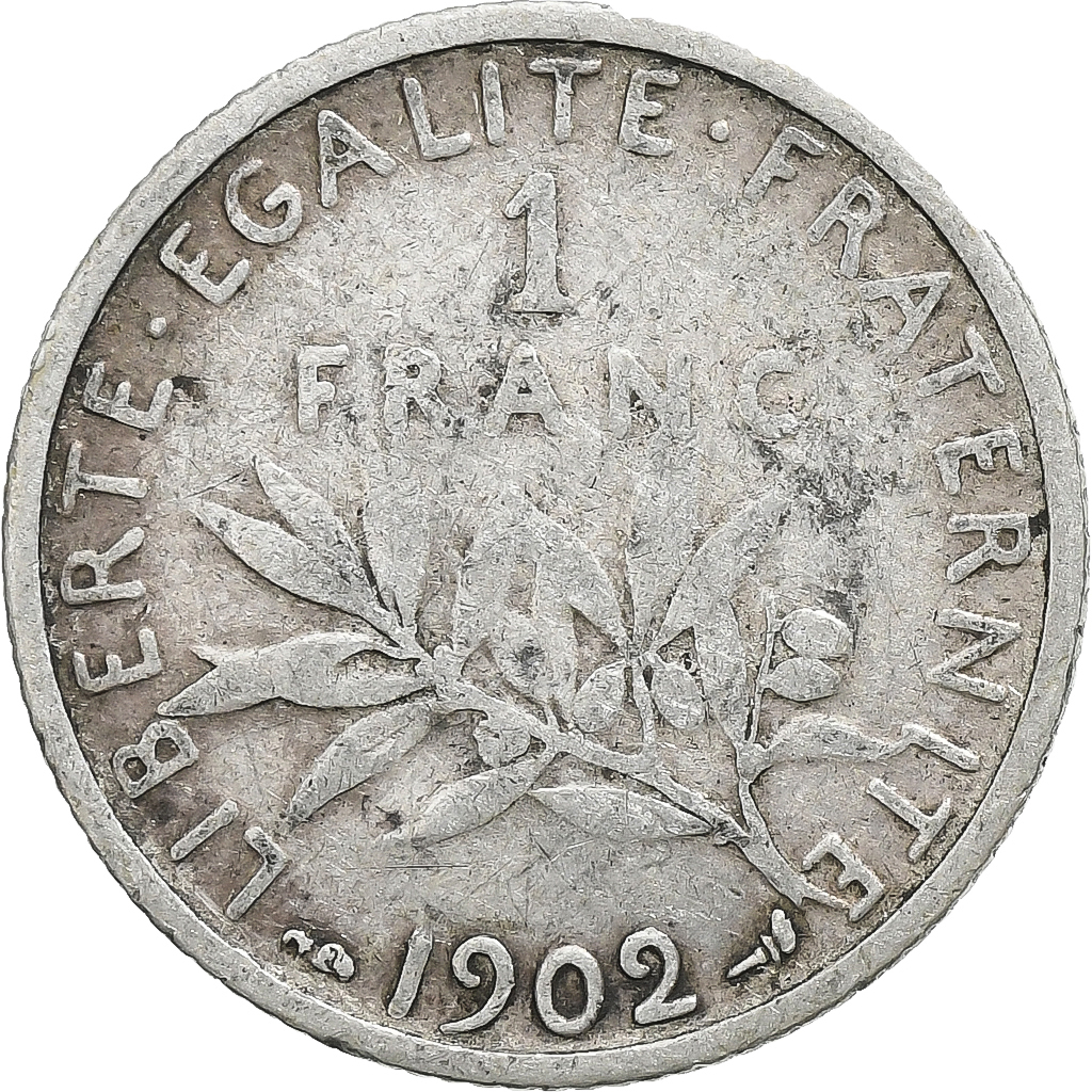 Coin, France, Semeuse, Franc, 1902, Paris, , Silver, KM:844.1, Le