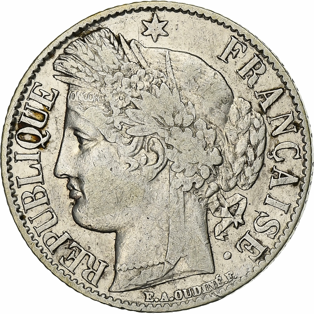 France, Cérès, Franc, 1888, Paris, , Silver, KM:822.1, Gadoury:465a