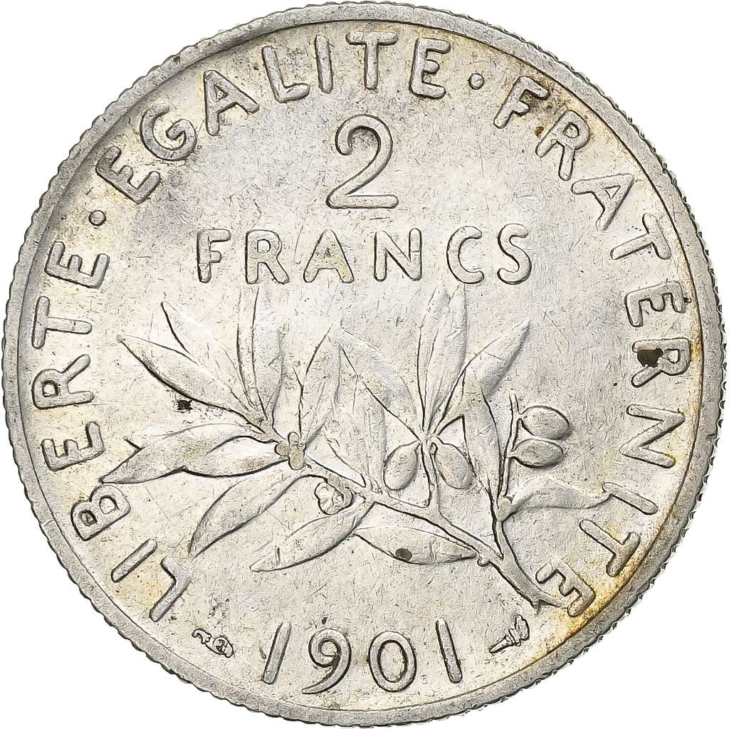 Coin, France, Semeuse, 2 Francs, 1901, Paris, , Silver, KM:845.1